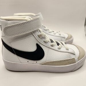 Nike Blazer Mid '77 Kids White and Black High-Top Sneakers
